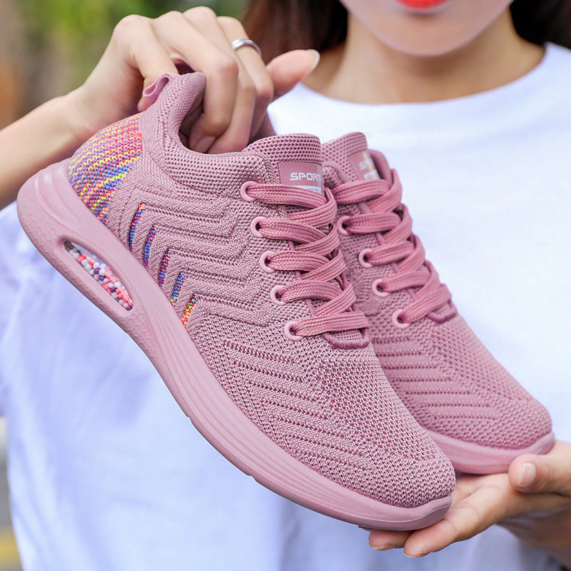 Women's Sports Shoes, New Summer Models, Polyurethane Shoes, Women's Air-Cushioned Trendy Shoes, Fly-Knit Soft-Soled Foreign Trade Women's Shoes