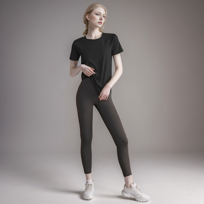 Sports Tops for Women, Loose-Fitting Running and Fitness Clothes, Short-Sleeved T-Shirts, Pilates and Yoga Clothes, Quick-Drying and Comfortable to Wear Outside