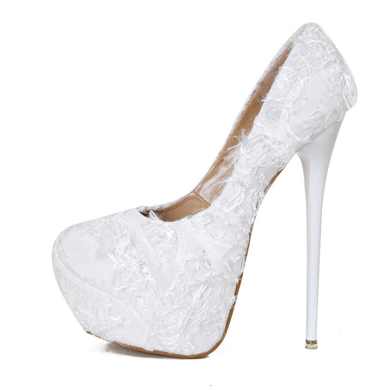 South Korea Princess high heels 2024 new platform all-match 16CM sexy bed sexy stiletto heel super high women's shoes