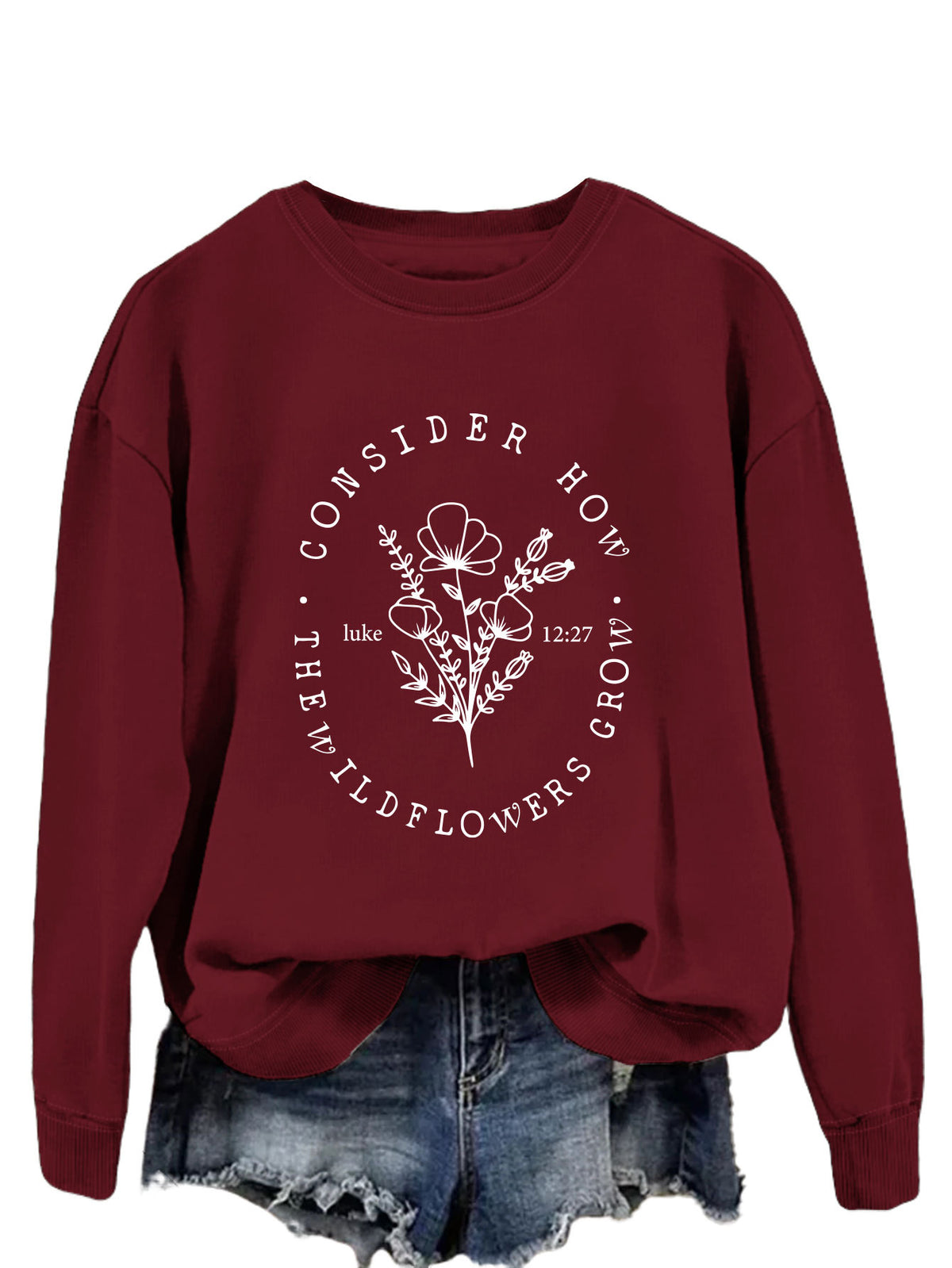 Amazon Fashion Top Consider How the Wildflowers Plaid Pullover Women's Sweatshirt New Style