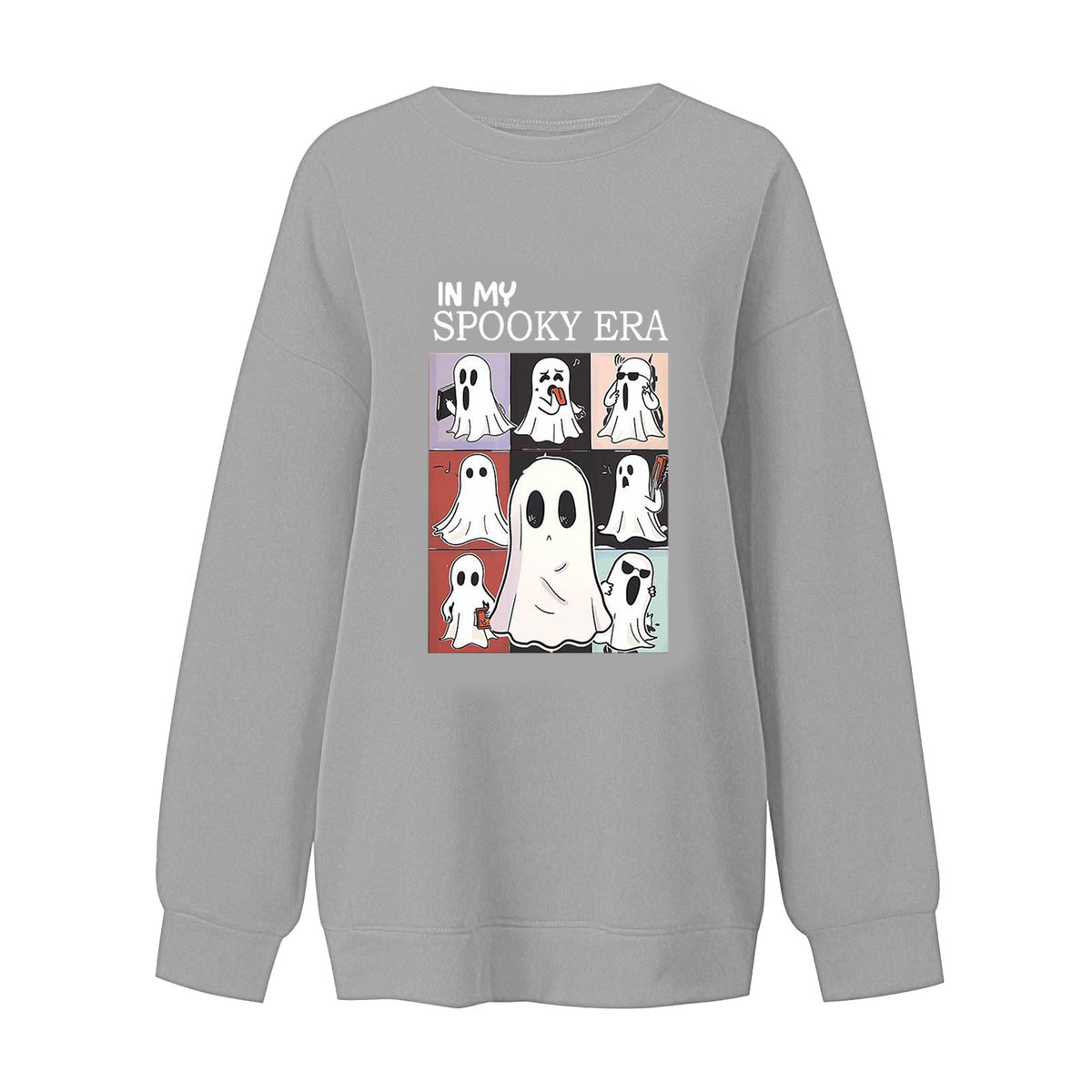 Women Sweatshirtss Halloween Cute Ghost Pattern Long Sleeve Sweater Horror Fall Pullover Tops