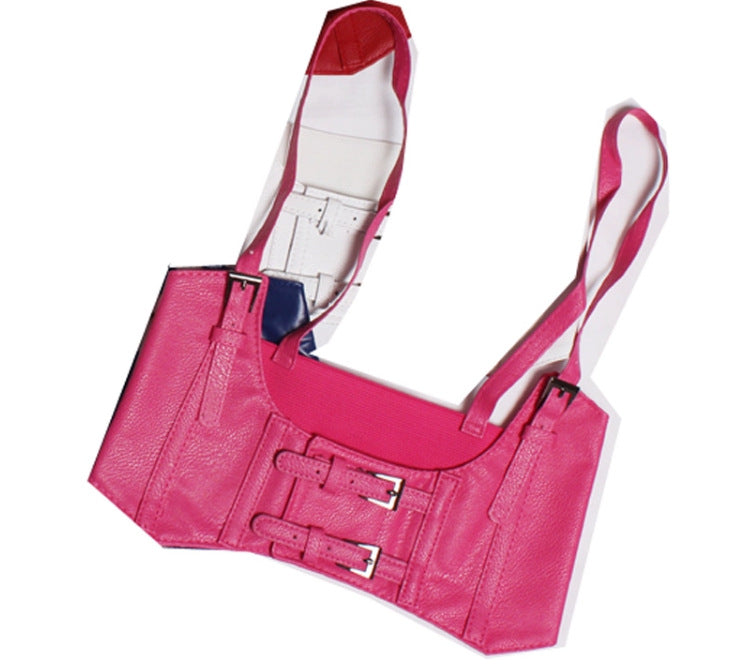 All-match decorative vest strap elastic wide belt women's leather vest camisole waist seal lolita