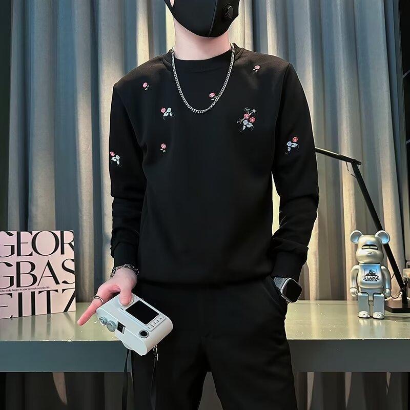 Early Autumn Sweatshirt Men's Coat Korean Long Sleeve T-Sleeve 2024 New Spring and Autumn Fashionable Brand Pi Shuai Fried Street Embroidered Clothes