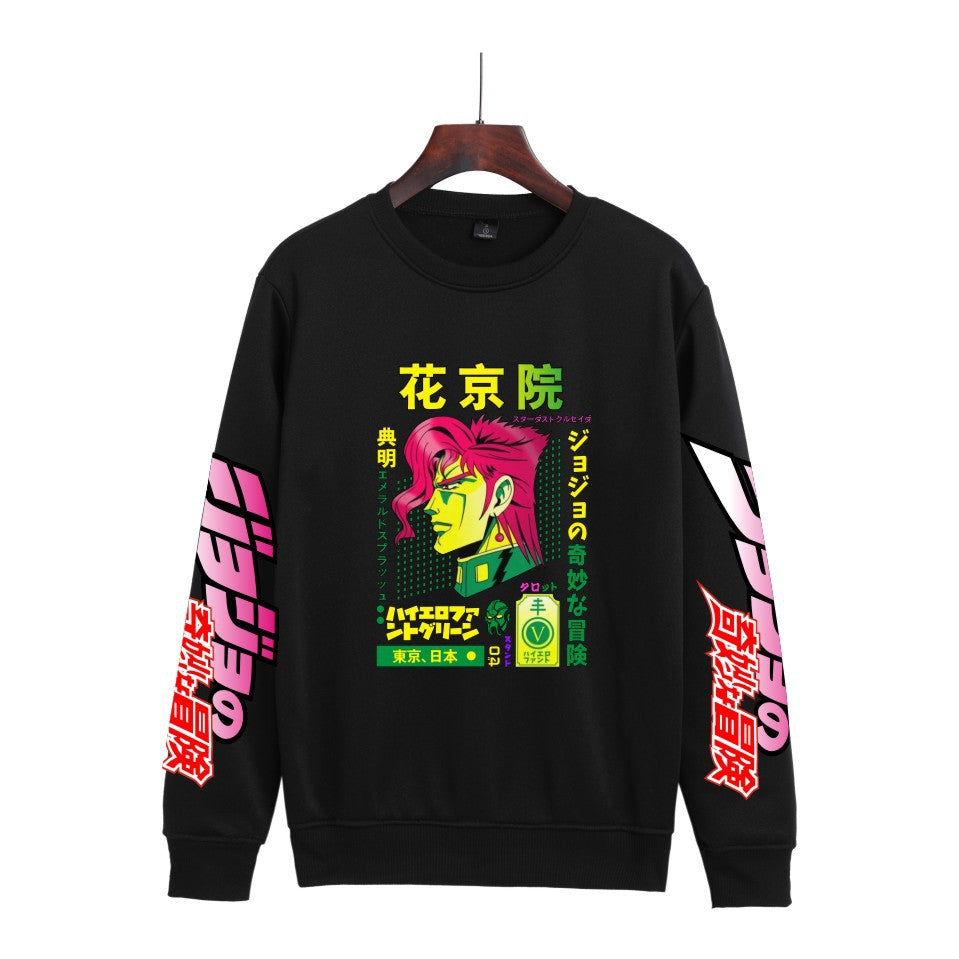 Cross-border Hot Hoodie JOJO's Wonderful Adventure Popular Printing Casual Men's and Women's Round Neck Sweater Autumn and Winter Fashion Spot