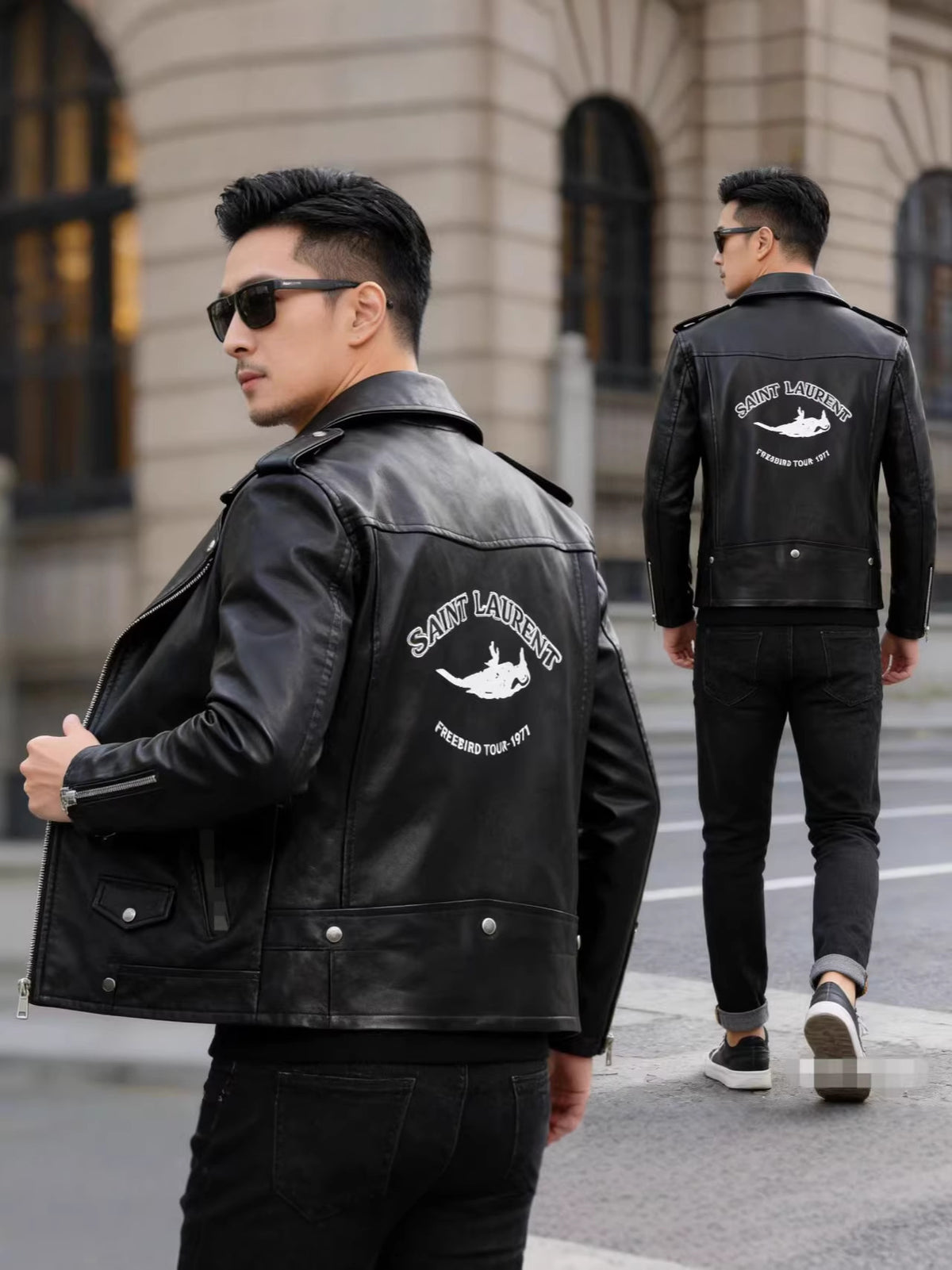 Foreign Trade Wholesale Spring and Autumn New Men's Leather Jackets Korean Style Slim Fit Men's Leather Jackets Large Size Outerwear Leather Jackets Factory Direct Sales