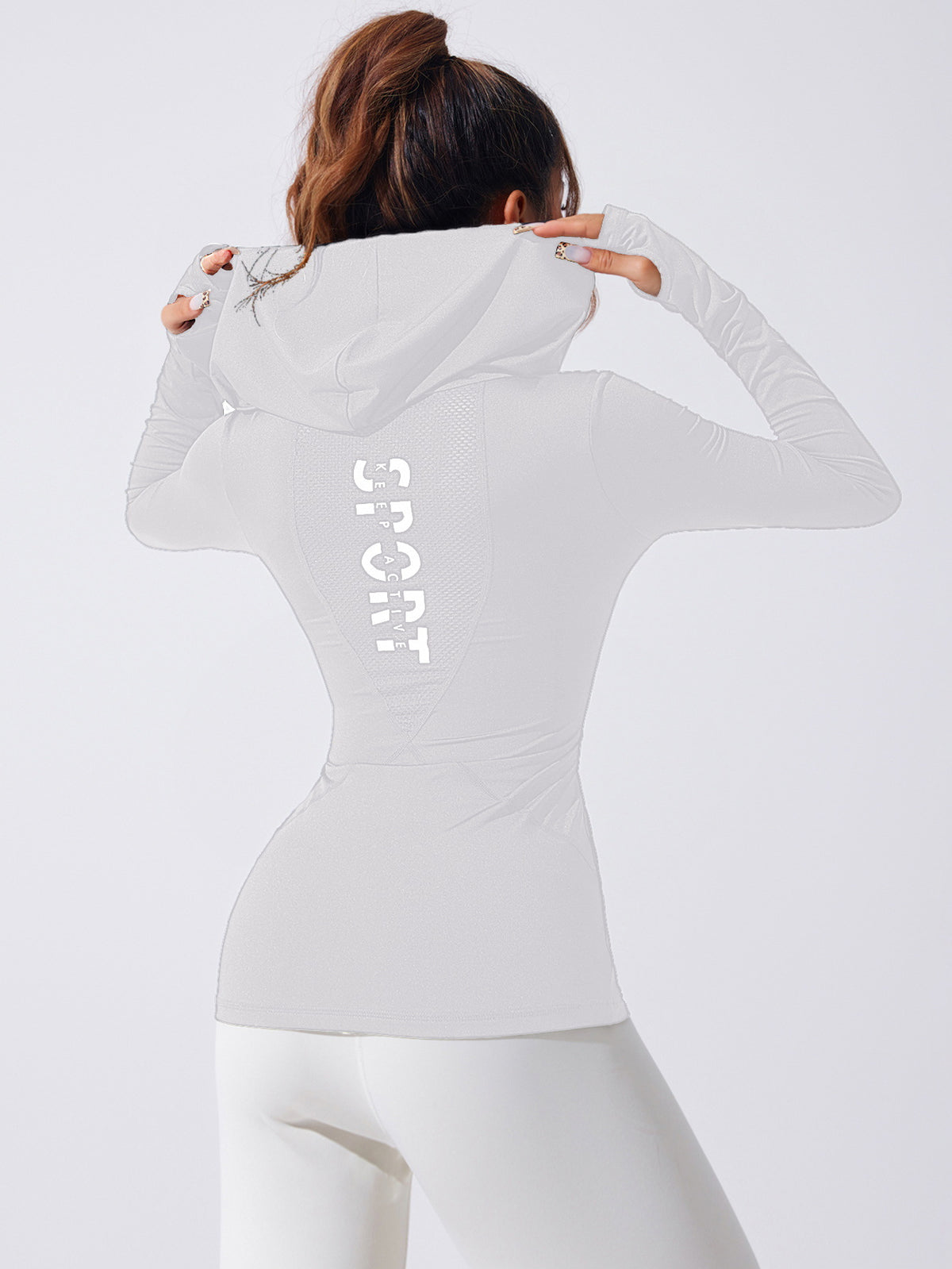 Cross-Border Peach Heart Hoodie Sports Top Women's Slim Fitness Wear Slim Sweatshirt Breathable Long-Sleeved Internet Celebrity Yoga Wear for Women