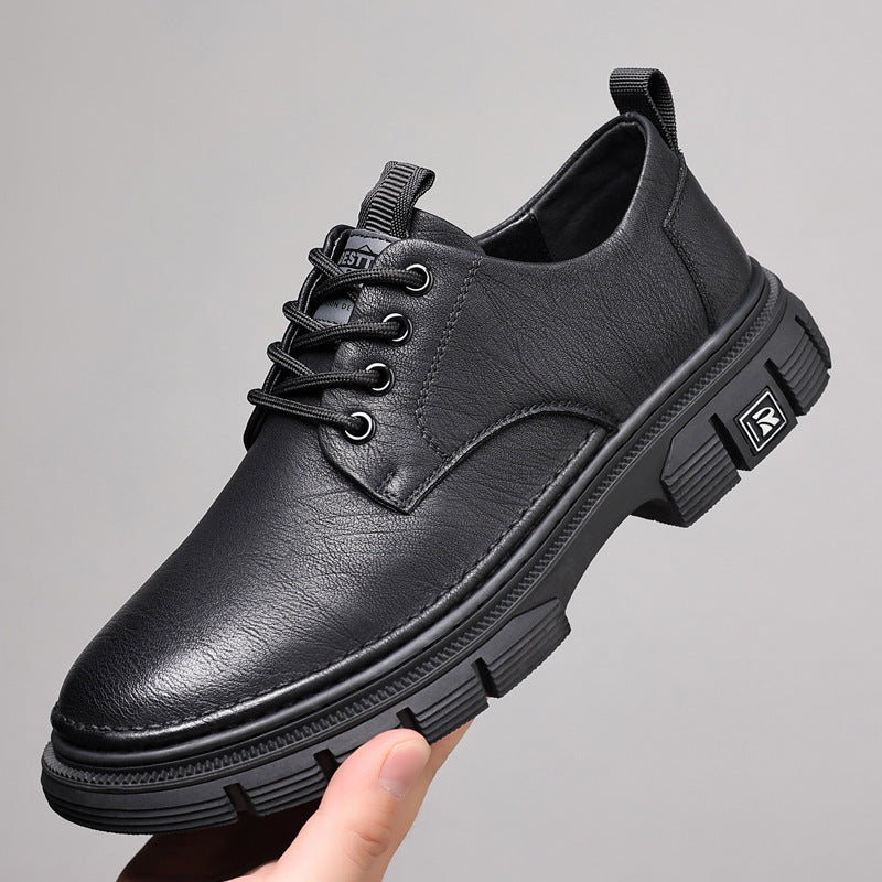 2024 New Men's Leather Shoes Shock-Absorbing Business Formal Wear Inner Heightening Popular Versatile Genuine Leather Casual Large Leather Shoes for Men