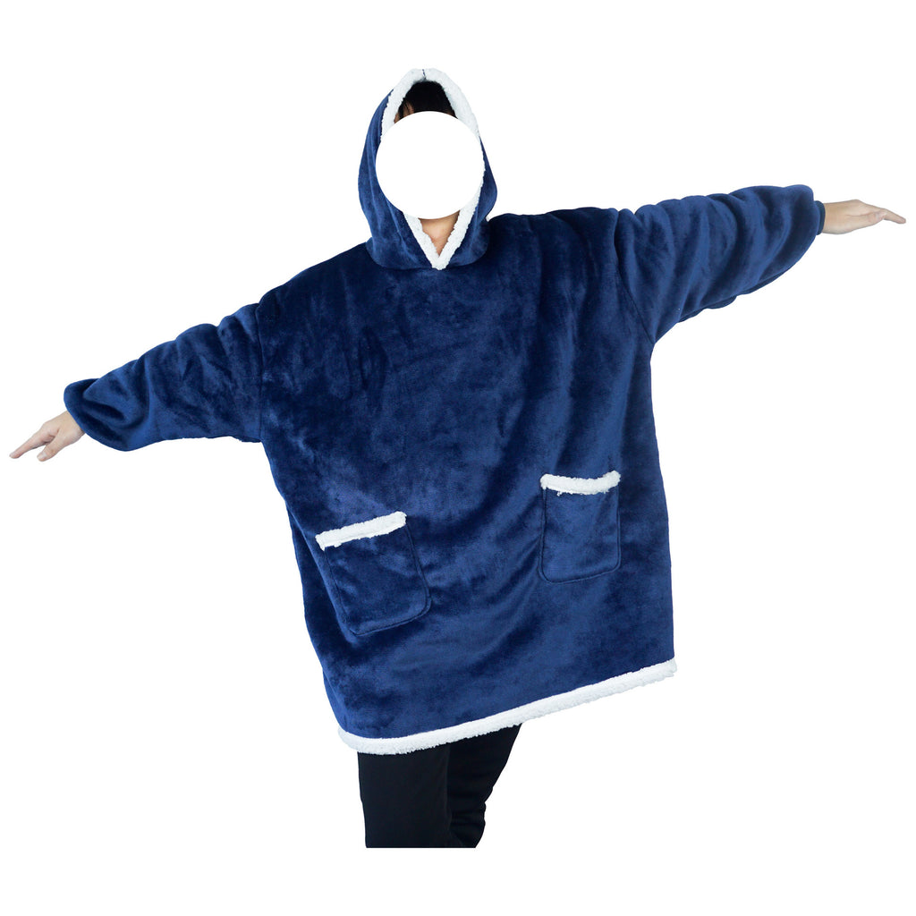 Lazy Tv Blanket Warm Pajamas Couple Home Wear Double Pocket Outer Flip Comfortable Warm Flannel Hooded Set