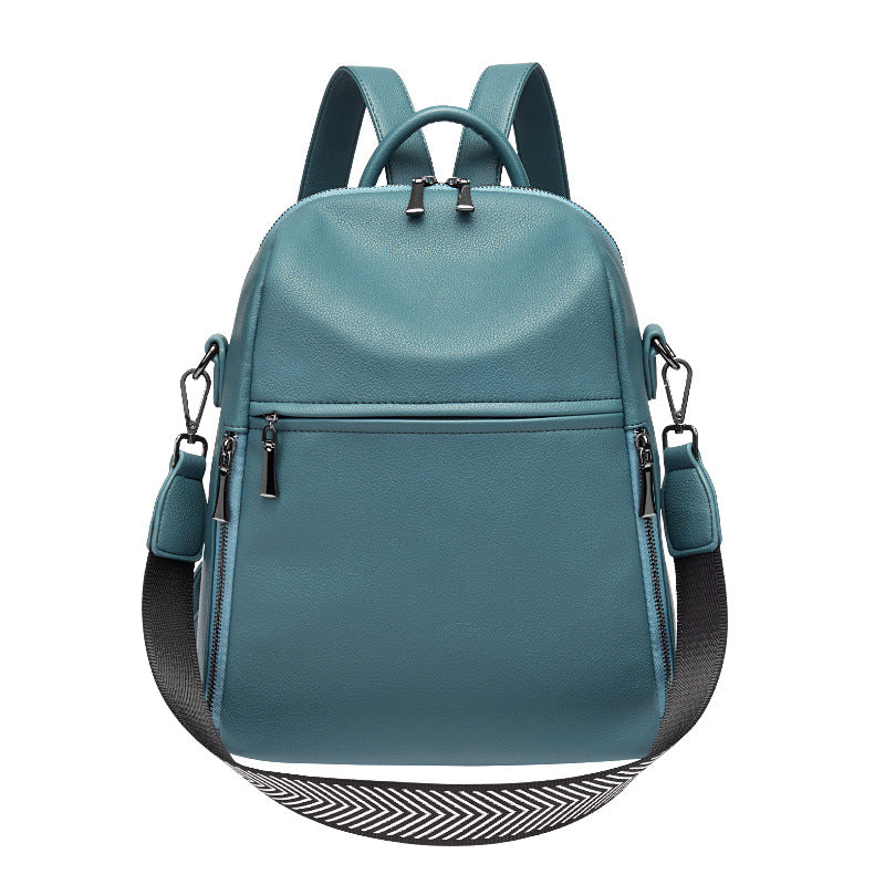 Genuine Leather Backpack for Women 2025 New Model Large Capacity Student School Bag with Multiple Pockets Urban Simple Versatile