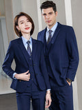 Sapphire blue suit men and women commuting high-end professional temperament civil servant interview suit large size hotel work clothes