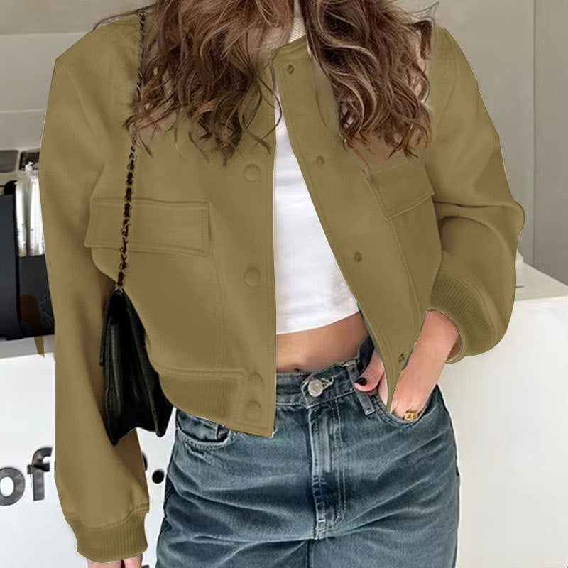 Coat Spring and Autumn Independent Station European and American Women's New Temperament Commuter Solid Color Women's Jacket Cross-border Foreign Trade