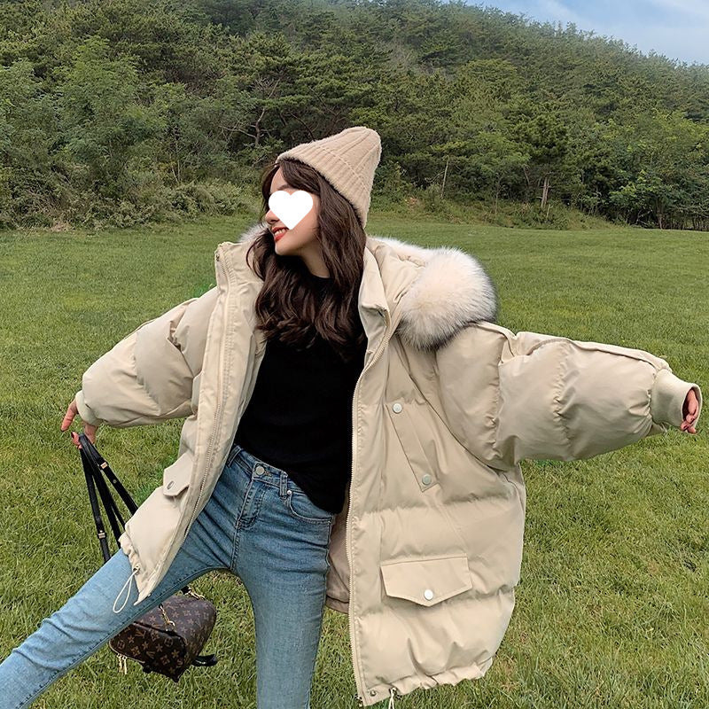 Winter 2025 New Women's down Cotton Jacket, Student Korean Style Loose Fashion Short Cotton-Padded Coat, Thickened and Warm Outerwear