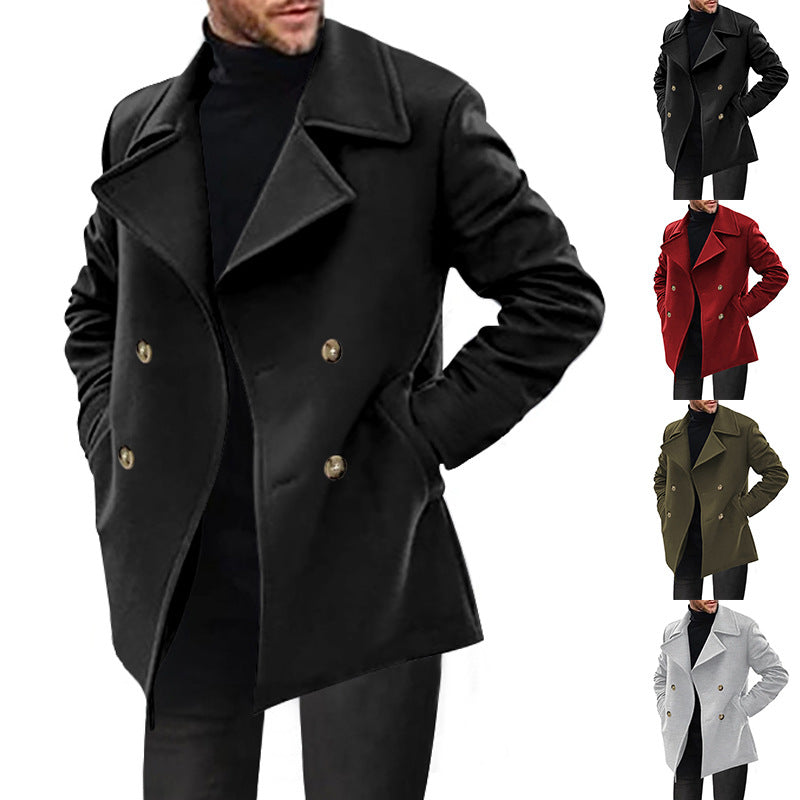 Cross-Border Independent Site Men's Trench Coat, New Spring and Autumn Men's Coat, Mid-Length Foreign Trade Amazon Casual Men's Jacket