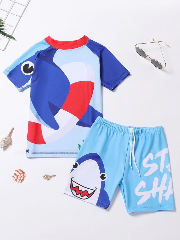 2024 New Children's Swimwear Boys Cute Cartoon Split Quick-drying Swimwear suit Small and Medium-sized Children's Boys' Swimwear