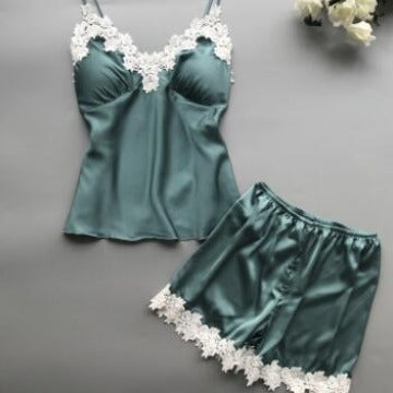 Cross-border Explosions Women's Two-piece Home Pajamas Ins European and American Sexy Women's Underwear Home Pajamas Two-piece Set