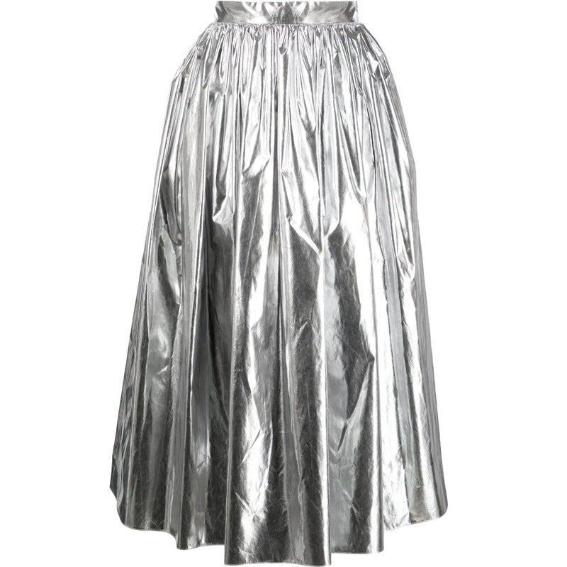 Cross-border explosions women's bright leather skirt sexy nightclub bright leather skirt metallic leather skirt hot girl performance clothing batch