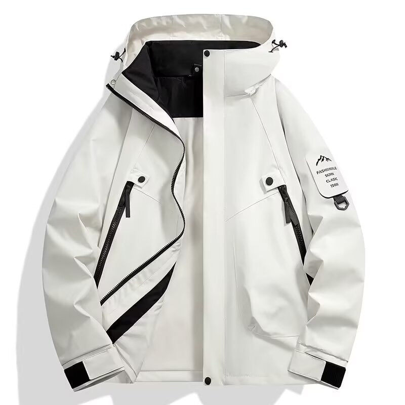 Outdoor Jackets for Men and Women, Spring & Fall Jackets, Fashionable Waterproof and Windproof Bright American Jackets, Hooded Mountaineering Jackets