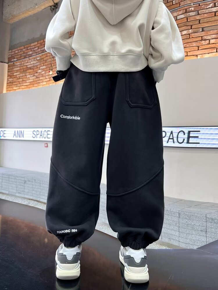 Boys' Pants Spring and Autumn 2024 New Western Style Children's Casual Pants Large Children's Loose Trousers Spring Wear Trendy Sweat Pants