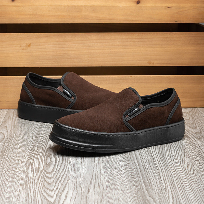 Autumn new men's slip-on platform loafers breathable casual shoes versatile lightweight loafers wholesale