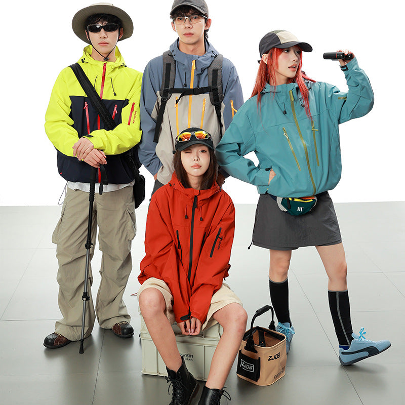 Niaojia Outdoor Jacket, Year of the Dragon Limited Waterproof and Windproof Men's and Women's Trendyy Jacket with Heat-Sealed Rubber