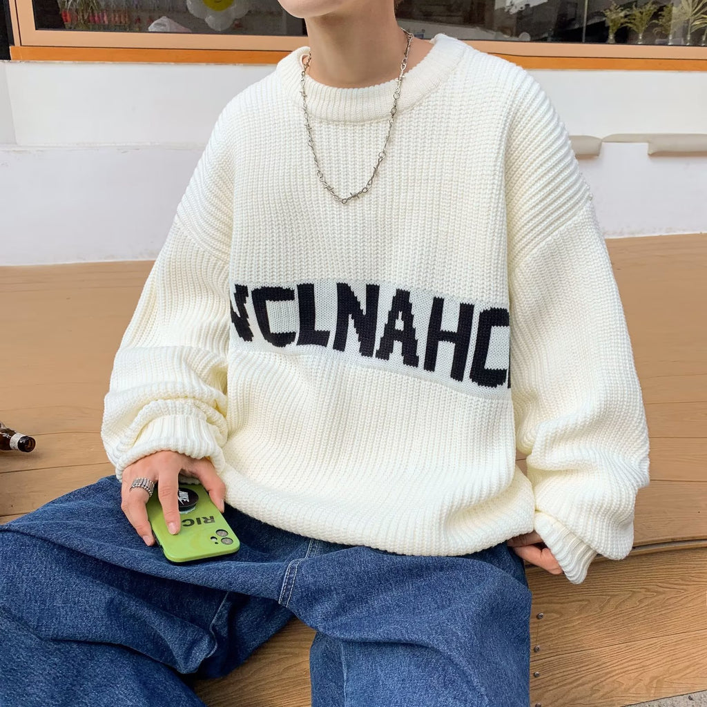2023 Autumn and Winter New Couple Wear Pullover Sweater Men's Fashion Trend Personalized Loose Lazy Long-sleeved Sweater