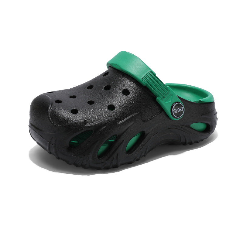 Children's hole shoes soft bottom excrement feeling outdoor wear sandals summer non-slip light children baotou slippers wholesale