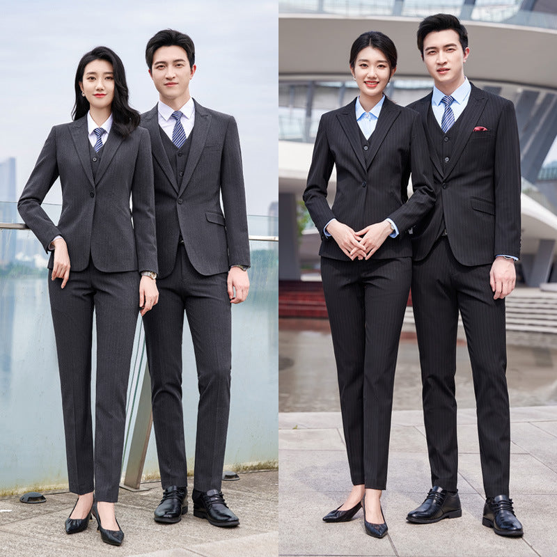 Autumn and winter new men's and women's same style business attire 4S shop business suit suit slim temperament hotel formal overalls