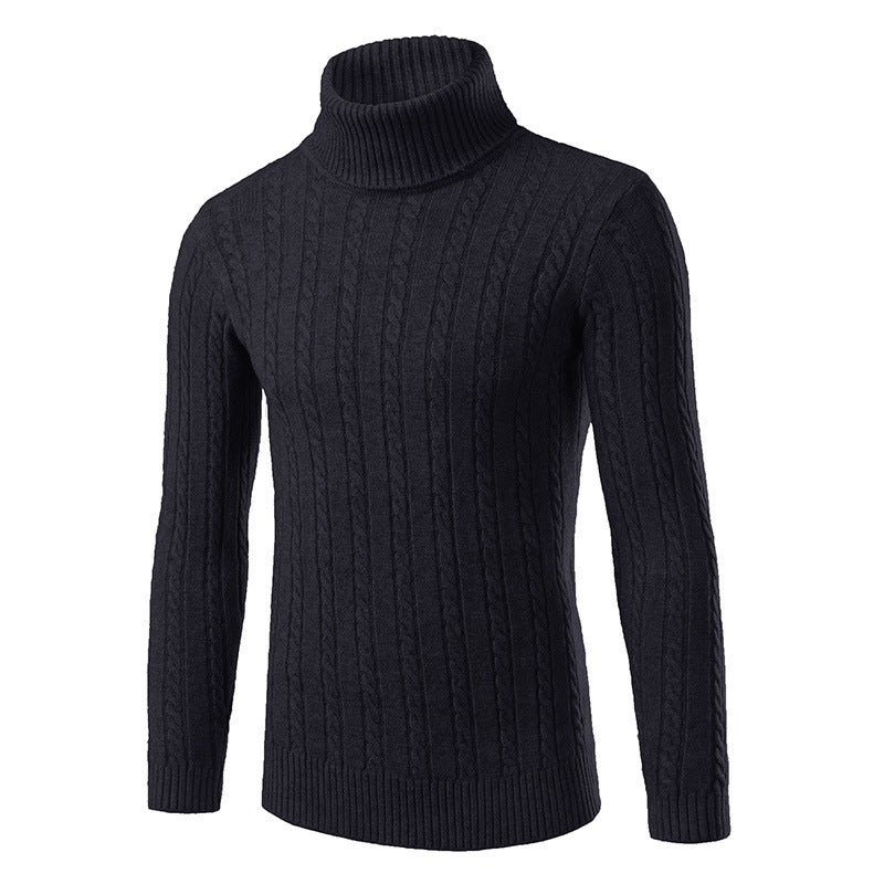 2020 Autumn and Winter Men's Sweaters Winter Trendy Solid Color High Lapel Knitwears Korean Style Slim Men's Turtleneck Sweaters