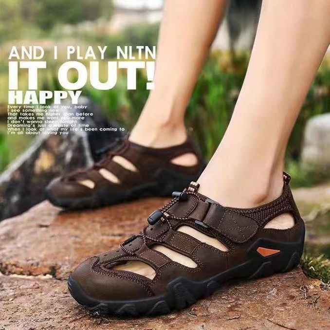 Wholesale Sandals Men's Summer Fashion Leather Shoes Youth Outdoor Daily Lightweight Breathable Beach Shoes
