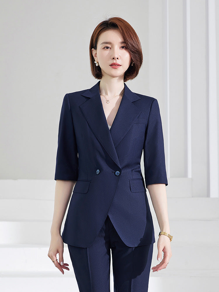Women's Mid-sleeve suit Korean-style slim-fit professional formal wear business workwear uniform property administrative work clothes