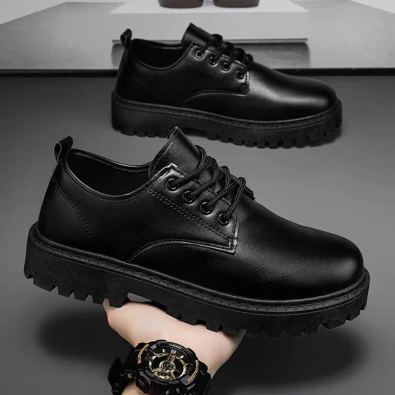 2025 New Summer Men's Leather Shoes Black Formal Business Youth British Style Casual Versatile Work Men's Shoes