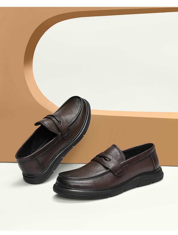 2024 Genuine Leather New Men's Casual Breathable Soft Sole Versatile Loafers