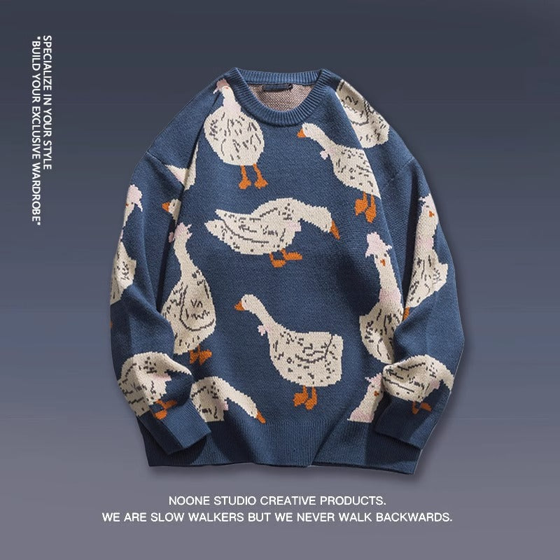 Trendy Brand plus size Men's Autumn and Winter Fake Two-piece Sweater Pullover Fatty Plus Plus Casual Fashion Loose Knitted Sweater