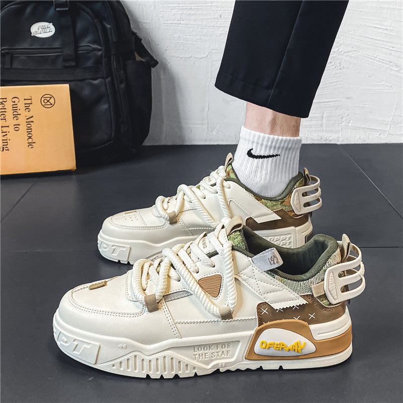 Men's Shoes Autumn Casual Design Niche Sneakers Youth Sports Thick-Soled Heightening Canvas Trendy Shoes