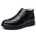 Cotton Shoes Men's Winter fleece-lined Warm Men's Cotton Shoes High-top Leather Wool Snow Boots Middle-aged and Old Dad Elder Shoes