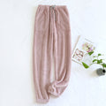 Women's Pajama Pants Flannel Thickened Warm Pants Couple Autumn and Winter Coral Fleece Casual Home Pants for Outer Wear