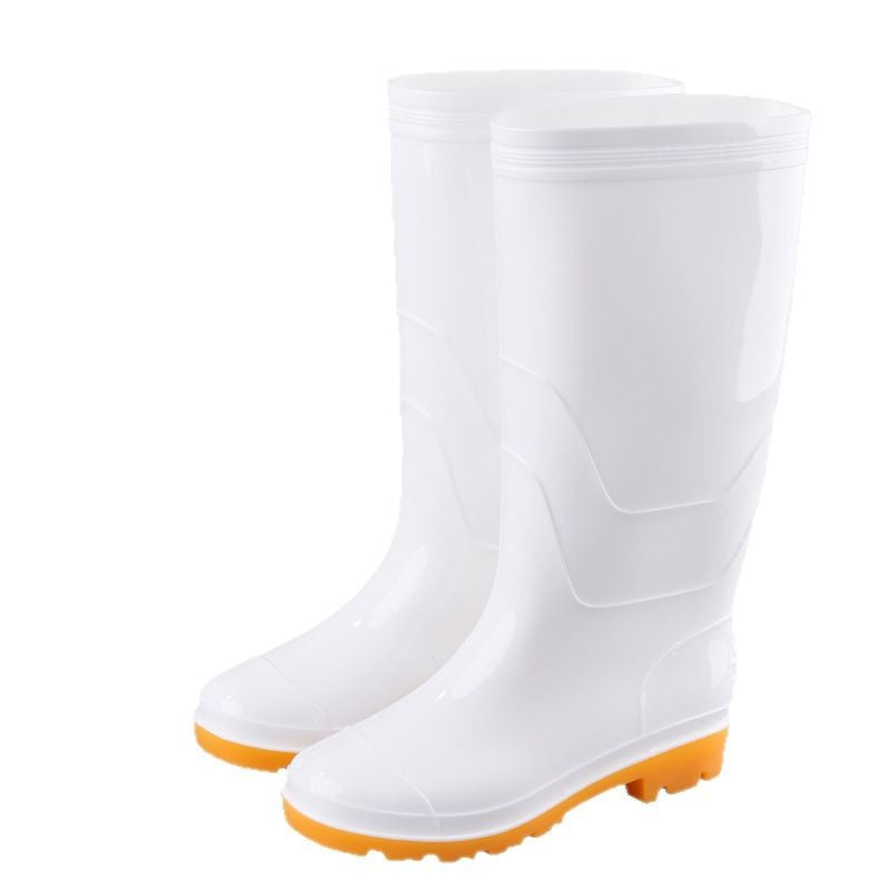 Food Hygiene Boots White Non-slip Labor Protection Rain Boots Wear-resistant Acid and Alkali Resistant Senior high school Low Tube Water Shoes Food Factory Work Shoes