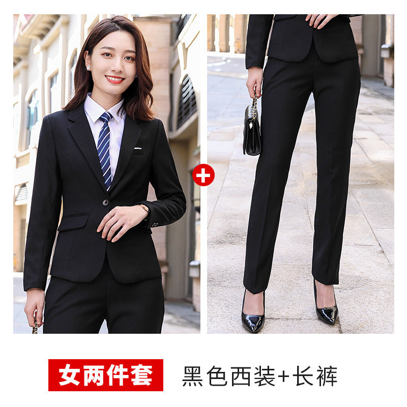 Business Attire for Men and Women, Autumn and Winter Fashionable Slim Business Suits, Women's Four-Piece Vest Formal Suits