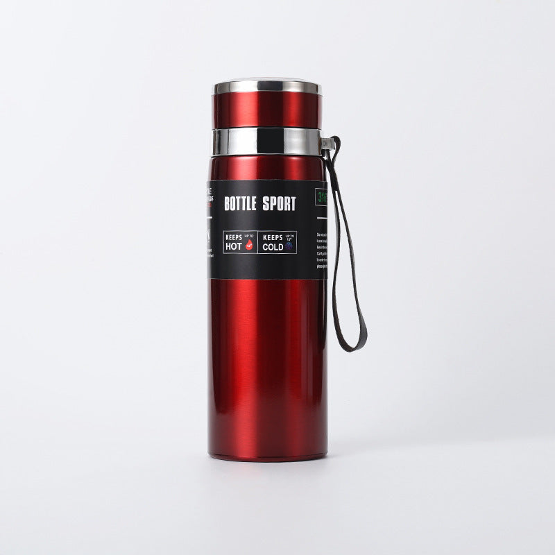 Large-Capacity Sling Pot 316 Stainless Steel Thermos Cup Outdoor Sports Rope Portable Travel Pot Car Water Cup