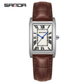Sanda Live Hot Couple Watch Vintage Square Quartz Watch Waterproof Roman Scale Men's and Women's Watches