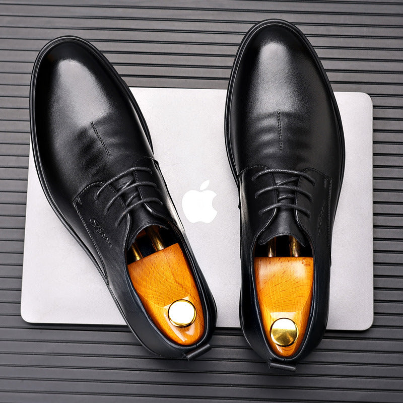 First layer cowhide men's business formal wear leather shoes leather commuter men's shoes administrative enterprises and institutions work leather shoes men