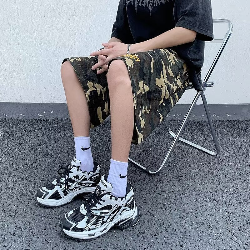 Boys Summer New Shorts Camouflage Design Loose Straight Casual Sports Pants Personality Niche Fashion