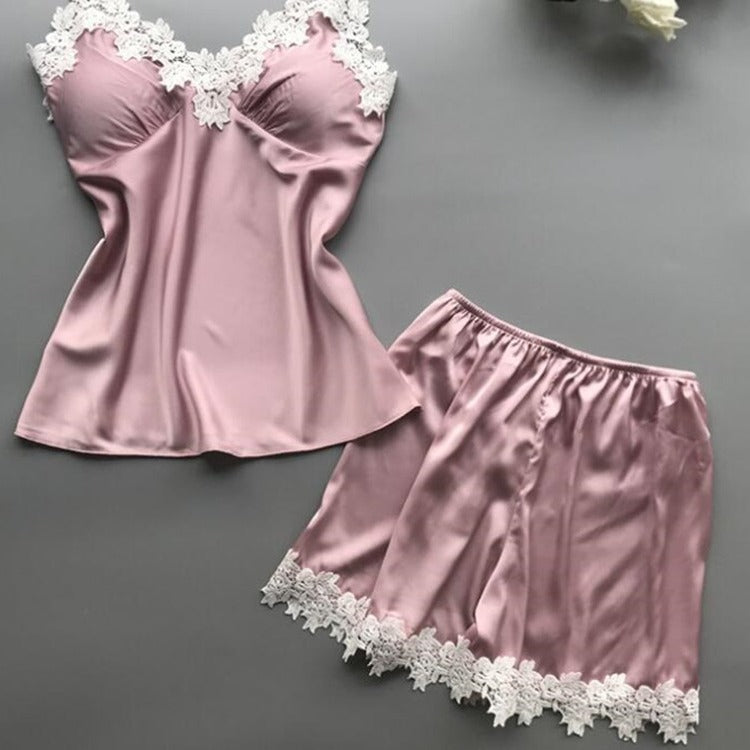 Cross-border Explosions Women's Two-piece Home Pajamas Ins European and American Sexy Women's Underwear Home Pajamas Two-piece Set