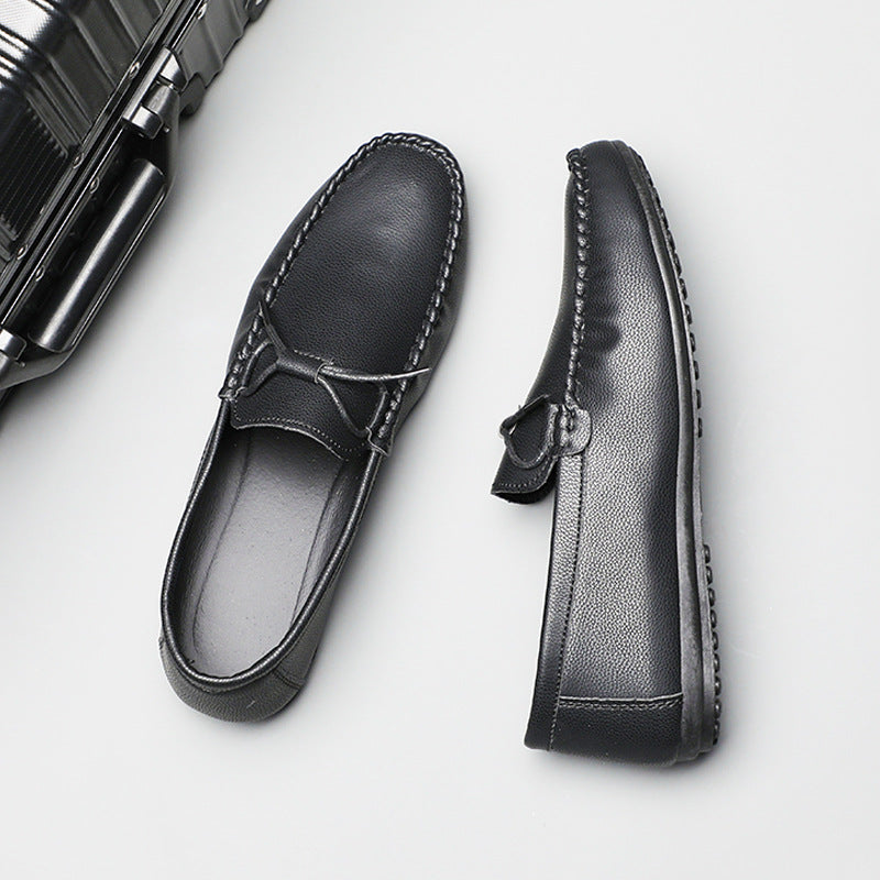 Doug Shoes Men's Spring and Summer New Men's Casual Business Leather Shoes Foot Lazy Loafers Shake Tone Live Explosions Shoes