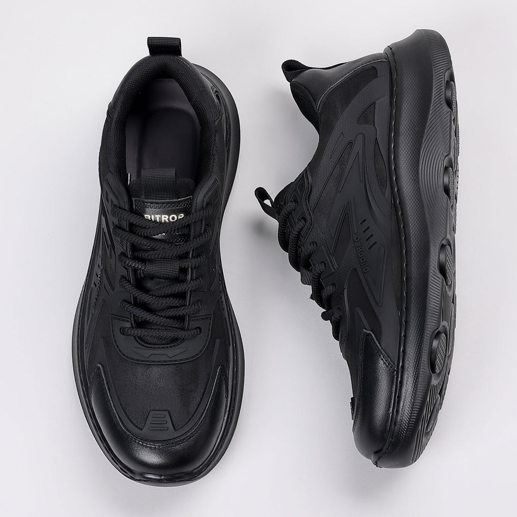 Winter Men's Shoes New Thick-Soled Sports Casual Leather Shoes Lace-Up Men's Casual Shoes Versatile Fleece-Lined Warm Shoes for Men