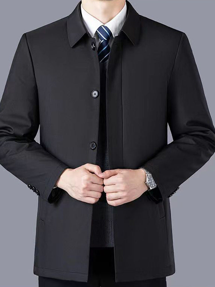 Manufacturer Wholesale Middle-Aged and Elderly Dad Jackets Men's Spring and Autumn Middle-Aged High-End Executive Jackets Button Casual Tops