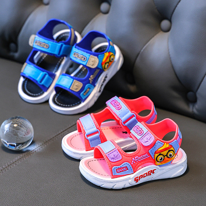 Boys Sandals 2025 Summer Large Children Non-slip Soft Bottom Velcro Casual Beach Shoes Girls Baby Shoes