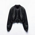 Fall 2023 new European and American cross-border women's clothing street fashion faux leather pilot jacket jacket w027 9291