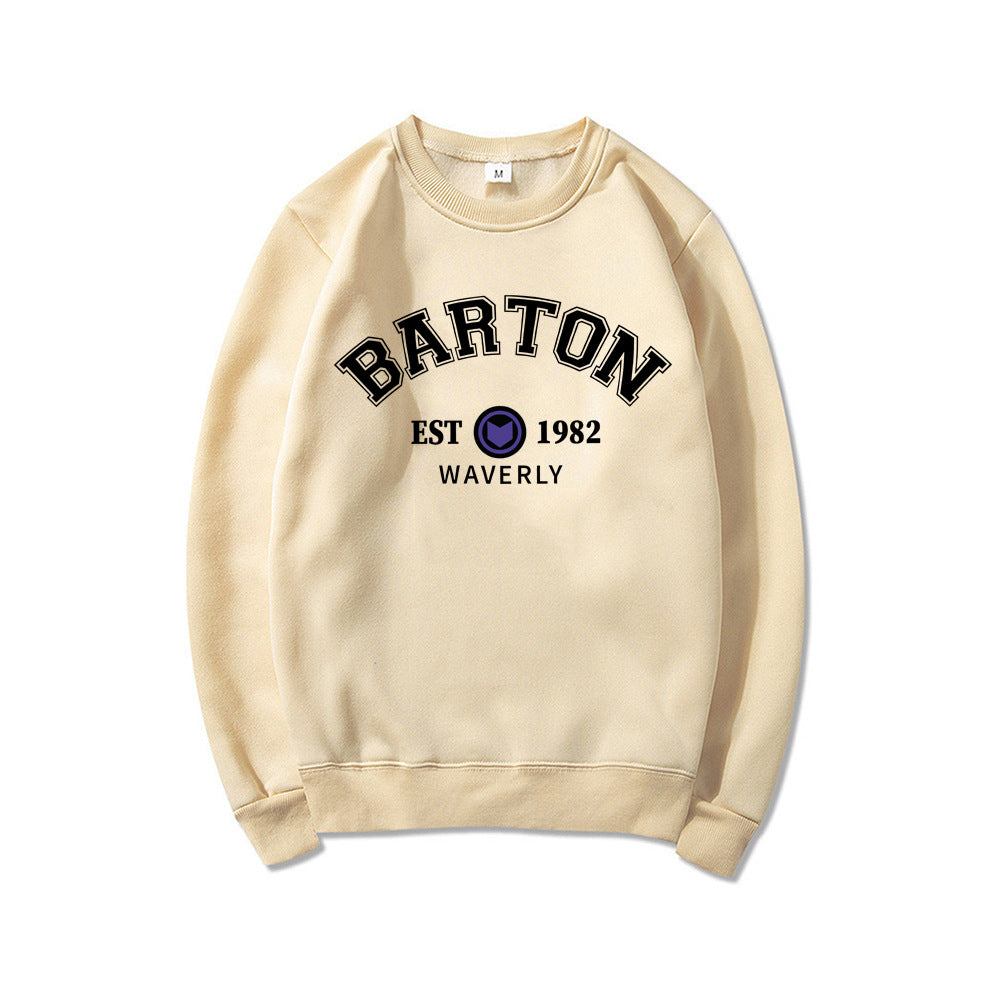 Autumn and Winter Sweatshirt for Women Thickened Letter Printed Round Neck Sweatshirt Plus Thin Velvet Sweatshirt for Women Casual Loose