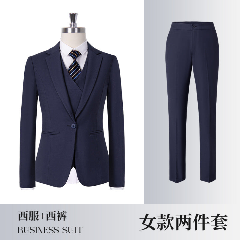 High-End Women's Suit Black Women's Suit Business Formal Gray Professional Women's Pants Suit Blue Haze Blue
